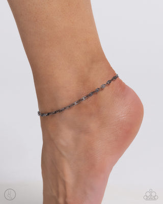 Linked Legacy - Black - Gunmetal Chain Paparazzi Anklet
