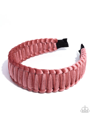 Woven Work - Pink - Velvet Paparazzi Headband