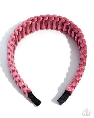 Woven Work - Pink - Velvet Paparazzi Headband