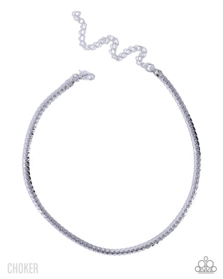 Crowning Challenge - Silver - Chain Paparazzi Choker Necklace