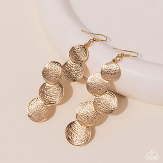 Token Gesture - Gold - Scratched Disc Paparazzi Fishhook Earrings