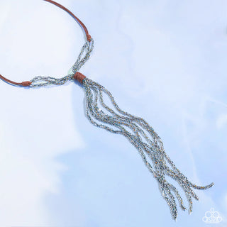 Knotted Karma - Brown - Knotted Cord Multi Bead Paparazzi Long Necklace