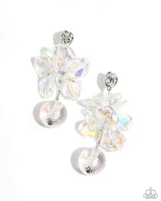 Ignited Iridescence - Multi - Acrylic Iridescent Flower Paparazzi Post Earrings - 2024 Summer Party Pack Exclusive