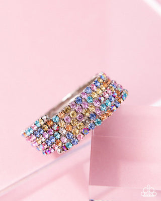 The GLOW-Digger - Multi - Rhinestone Paparazzi Coil Bracelet - Pink Diamond Exclusive