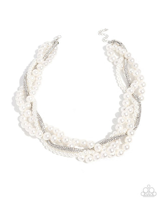 Pearl Pinnacle - White - Paparazzi Pearl Necklace - March 2026 Life of the Party Exclusive