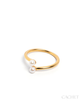 Swoon - Size 8 - 18K Gold-Plated & Freshwater Pearl Ring - CACHET by Paparazzi