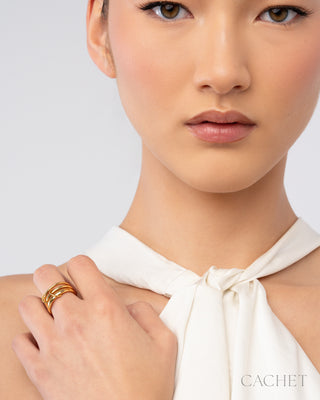 Infini - Size 8 - 18K Gold-Plated Ring - CACHET by Paparazzi