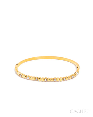 Soyeux - 18K Gold-Plated & Elevated Rhinestone Hinge Bracelet - CACHET by Paparazzi
