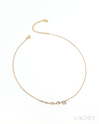 Dorelle - 18K Gold-Plated & Elevated Rhinestone Necklace - CACHET by Paparazzi