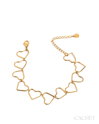Affinité - 18K Gold-Plated Heart Bracelet - CACHET by Paparazzi