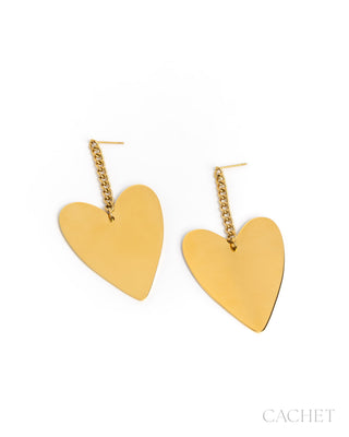 Perpétuel - 18K Gold-Plated Heart Post Earrings - CACHET by Paparazzi