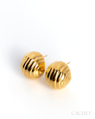 Digne - 18K Gold-Plated Stud Earrings - CACHET by Paparazzi