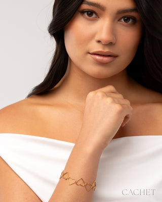 Affinité - 18K Gold-Plated Heart Bracelet - CACHET by Paparazzi
