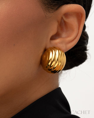Digne - 18K Gold-Plated Stud Earrings - CACHET by Paparazzi
