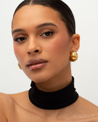 Digne - 18K Gold-Plated Stud Earrings - CACHET by Paparazzi