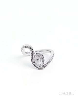 Filer - Size 8 - Rhodium-Plated & Cubic Zirconia Ring - CACHET by Paparazzi