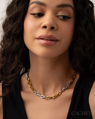 Saisonnière - 18K Gold/Rhodium-Plated Chain - CACHET by Paparazzi - Diamond Trip Exclusive