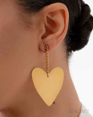 Perpétuel - 18K Gold-Plated Heart Post Earrings - CACHET by Paparazzi