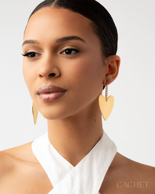 Perpétuel - 18K Gold-Plated Heart Post Earrings - CACHET by Paparazzi