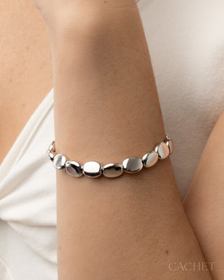 Gambiller - Rhodium-Plated Disc Bracelet - CACHET by Paparazzi