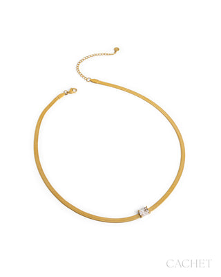 Intitulé - 18K Gold-Plated & Cubic Zirconia Necklace - CACHET by Paparazzi