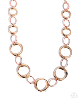 Ring Retrospect gold and copper mixed metal necklace product photo