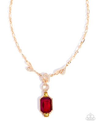 Constant Class gold and red gemstone necklace, product view