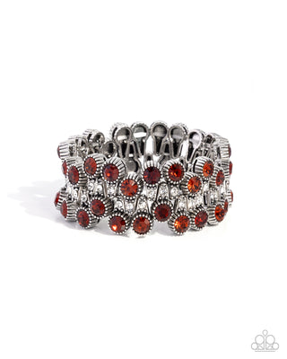 Refined Request brown and silver stretchy bracelet, product view