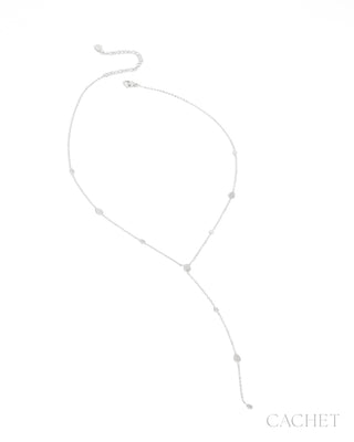 Estimé - Rhodium-Plated Teardrop Disc Y-Shaped Necklace - CACHET by Paparazzi
