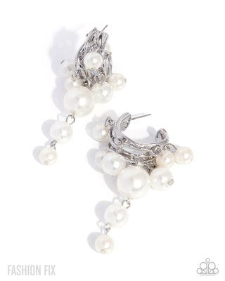 Downtown Declaration white pearl hoop earrings