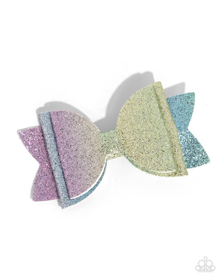 Rainbow Reverie - Multi - Colorful Glitter Bow Paparazzi Hair Bow