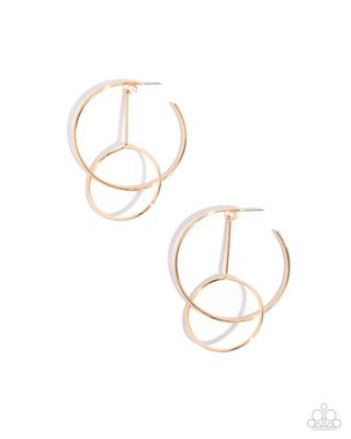 Dreaming of Hoops - Gold - Interlocking Paparazzi Hoop Earrings