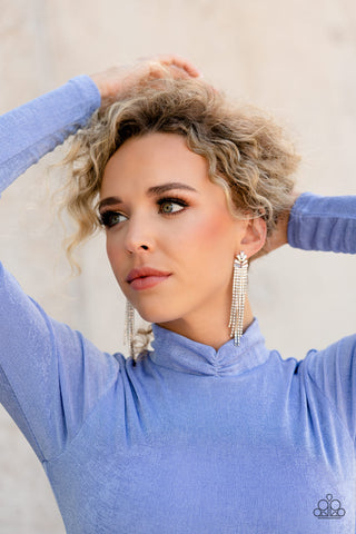 Overnight Sensation - Multi - White Rhinestone Silver Paparazzi Earrings