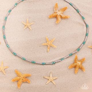 Bemused Basic - Green - Faceted Bead Paparazzi Choker Necklace