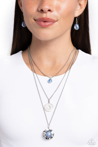 Refined Reaction - Blue - Baroque Pearl Tiered Paparazzi Short Necklace