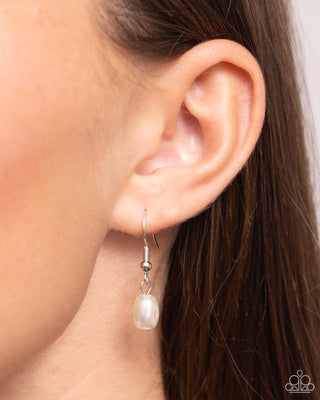 Honorable Haute - Pink - Ribbon White Baroque Pearl Paparazzi Necklace