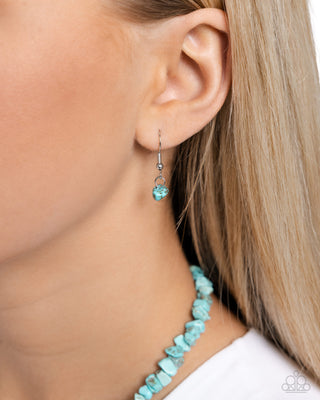 Longhorn Leader - Blue - Turquoise Stone Skull Western Pendant Paparazzi Short Necklace