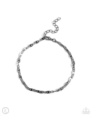 Linked Legacy - Black - Gunmetal Chain Paparazzi Anklet