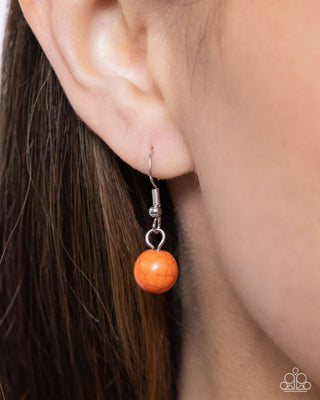 Ornate Opinion - Orange - Stone Flower Paparazzi Short Necklace