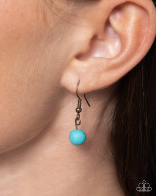 Stony Someday - Copper - Turquoise Stone Paparazzi Short Necklace