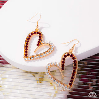 Tender Tendency - Gold - Heart Paparazzi Fishhook Earrings