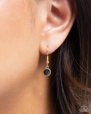 Heartbroken Bling - Black - Rhinestone Gold Magnetic Heart Paparazzi Short Necklace