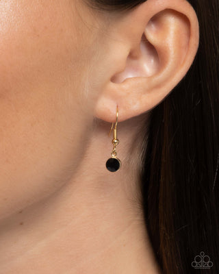 Fresh Fondness - Black - Faceted Heart Gem Gold Chain Paparazzi Short Necklace