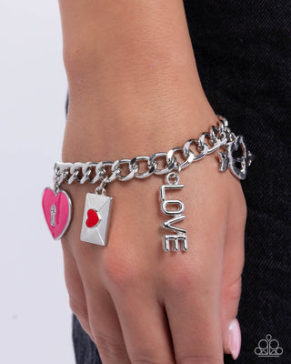 Valentine's Variety - Multi - Heart, Key "LOVE" Charm Paparazzi Lobster Claw Bracelet