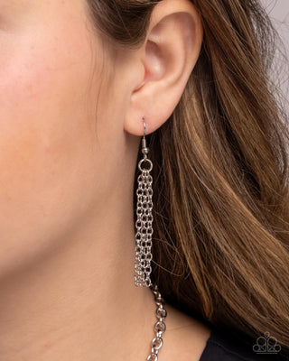 Natural Philosophy - Silver - Textured Shape Paparazzi Short Necklace