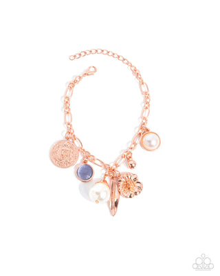 Complete Look - Vintage Vibe Necklace, Enduring Energy Bracelet, & Nod to the Classics - Copper - $15 Set