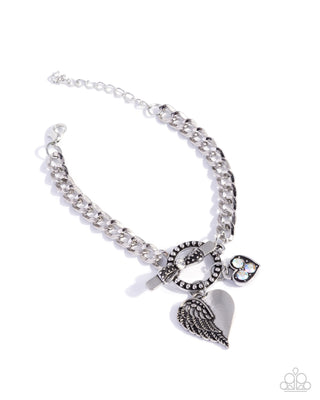Cherub Class - Complete Look - Silver White Paparazzi Necklace Bracelet