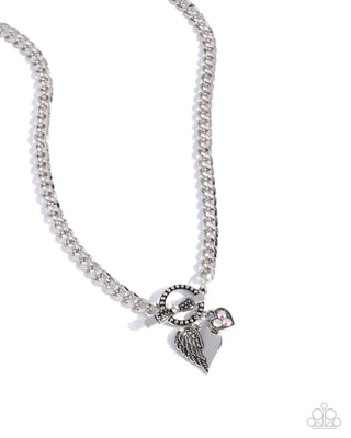 Cherub Class - Complete Look - Silver White Paparazzi Necklace Bracelet