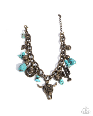 Complete Look - Wild West Whimsy Necklace & Wild West Wardrobe Bracelet - Brass Western Set