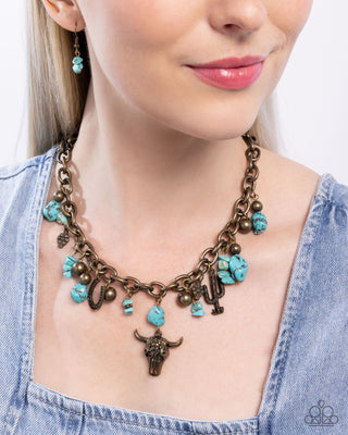 Complete Look - Wild West Whimsy Necklace & Wild West Wardrobe Bracelet - Brass Western Set